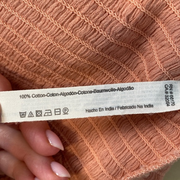 Free People It's A Cinch Crop Top 100% Cotton Smocked Sz Medium M Summer Casual - Picture 11 of 11